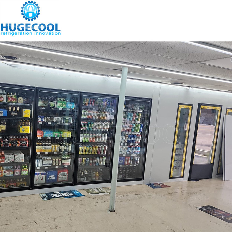 Walk in cooler with glass doors gas station cooler