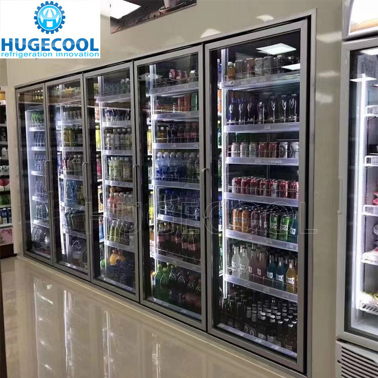 27X10X8 Foot 10 Glass Door Walk in Display Cooler featuring U Type Temperature -0.4f