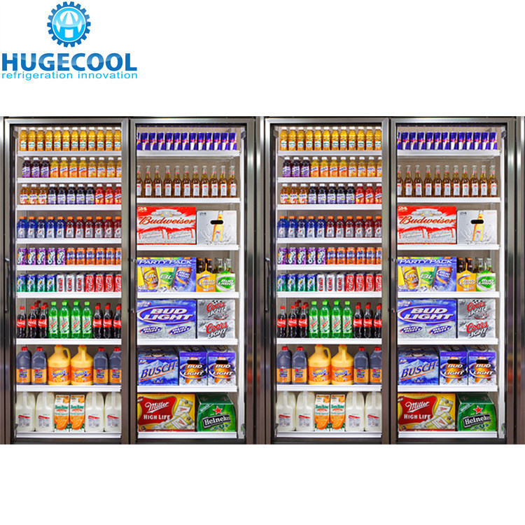27X10X8 Foot 10 Glass Door Walk in Display Cooler featuring U Type Temperature -0.4f