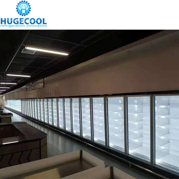 27X10X8 Foot 10 Glass Door Walk in Display Cooler featuring U Type Temperature -0.4f