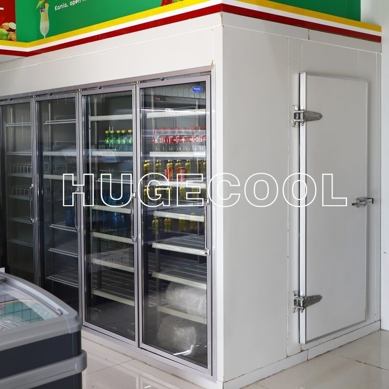 Walk in Cooler Display with Racks Roller Shelf at -0.4f Temperature and 4 Inch PU Panel