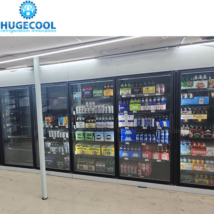 Customization Supermarket Glass Door Display Walk in Cooler for Cold Beverages and Beer