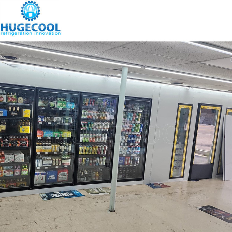 Customization Supermarket Glass Door Display Walk in Cooler for Cold Beverages and Beer