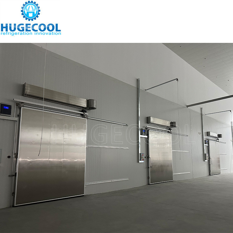 2*2.5m Walk in Cooler Manual Sliding Door with Ramp and Safety Device Escape Lock