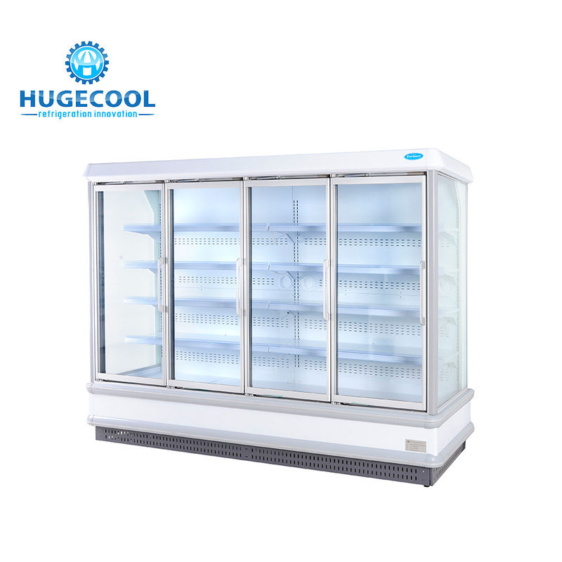 Multideck Refrigerated Display Case , Supermarket Cooler Display Shelving