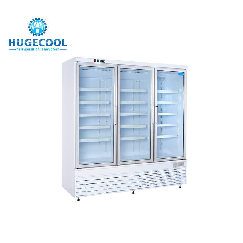 110v 220v Display Refrigerator Showcase , Display Fridge Shelves With Glass Door