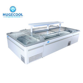 OEM Supermarket Island Freezer Auto Electrical Defrost For Seafood